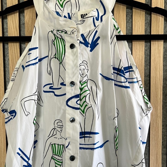 Bimba y Lola- white cotton dress with swimmers- X Small - Picture 6 of 9